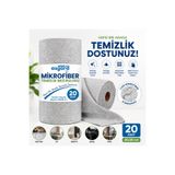 Asgard Grup 20'li Rulo Gri Renk Mikrofiber Temizlik Bezi 25x25 cm Leke Tutmaz Koku Yapmaz Kopart Kullan