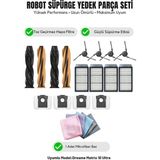 Asgard Grup Dreame Matrix 10 Ultra ile Uyumlu 2 Ana Fırça 4 Yan Fırça 4 Filtre 4 Toz Torbası 1 Temizlik Bezi - 16.0