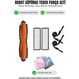 Asgard Grup Robot Vacuum 5 Pro (OV21GL) ile Uyumlu 1 Ana Fırça 2 Yan Fırça 2 Filtre 1 Temizlik Bezi - 11.0