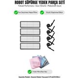 Asgard Grup Robot Vacuum 5 Pro (OV21GL) ile Uyumlu 4 Yan Fırça 4 Filtre 1 Temizlik Bezi - 10.0