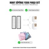 Asgard Grup Robot Vacuum H40(OV51) Uyumlu 2 Yan Fırça 2 Filtre 2 Toz torbası 1 Temizlik Bezi