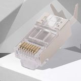 ASHATA blendajlı Cat6 RJ45 konnektörler, 10 adet blendajlı RJ45 8P8C CAT7 30GIP haberleşme ağ sunucusu konnektörleri Ethernet kablosu RJ45