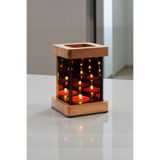 ashel art Sonsuzluk aynası ahşap mumluk, dekoratif ahşap mumluk, Hediyelik tealight mumluk