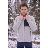 ASHEY Erkek Gri Polar Ceket Fermuarlı Dik Yaka Kışlık Kalın Polar Sweatshirt Outdoor