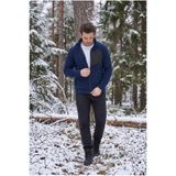 ASHEY Erkek Lacivert Polar Ceket Fermuarlı Dik Yaka Kışlık Kalın Polar Sweatshirt Outdoor