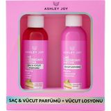 Ashley Joy Lime Cheesecake Matcha Saç ve Vücut Parfümü, Niacinamide İçeren Vücut Losyonu, Nemlendirici Bakım Seti