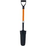 AshmanOnline Ashman Keskin Dişli Tahliye Küreği (1 Paket) - 67 cm Uzunluğunda Saplı Kürek - Kalın Metal Bıçaklı Dayanıklı Sap - Çok Amaçlı Premium Kalite Turuncu Kürek