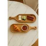 Ashora Ahşap ( Amerikan Dişbudak) 2 Adet Oval Sunum Tabağı, Servis Tabağı, Kahvaltı Tabağı 39X12CM