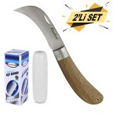 Aşı Bıçağı Eğri Uçlu Bağ Bıçağı Ara Çakı + Aşı Bandı ( 2li Set)