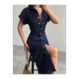 asia denim woman KADIN LİKRALI KOT ELBİSE