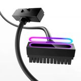 Asiahorse Hydrus-24Pın Pc Psu Uzatma Kablosu Argb Led, Bakır Tel Anakart Güç Uzatma Kablosu Entegre Minimalist Tasarım, 2000W Güç (Tüm Set), K