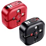 ASICEN Çoklu Şarj Kablosu 4.5A, 4Ft Çok Hızlı Şarj Kablosu Geri Çekilebilir USB Kablosu 3'ü 1 Arada Çoklu Şarj Senkronizasyon Kablosu Yıldırım/Tip C/Mikro USB Bağlantı Noktaları Samsung Galaxy,