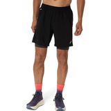 Asics Road 2N1 7In Short Erkek Siyah Gri Şort 2011D246-001 - 2XL - Siyah - Gri