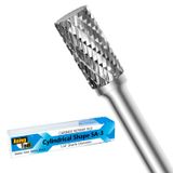Asieg Tool SA-3 Tungsten Karbür Çapak Döner Dosya Silindirik Şekil Çift Kesim Kalıp Öğütücü Matkap Uçları için 1/4 inç Şaft Çapı ve 3/8 inç Kesici Çapı 3/4 inç Kesici Uzunluğu