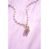 AŞIK ACCESSORIES Pembe Lale Çelik Kolye