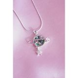 AŞIK ACCESSORIES Sallantılı Satürn Çelik Kolye