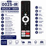 Aşık Store 0025-IR Arçelik Beko Uyumlu LED Smart Tv Kumandası Netflix Youtube Prime Video Google Play Ses Komutsuz