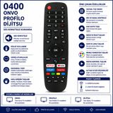 Aşık Store 0400 Onvo Profilo Dijitsu Ses Komutsuz Smart Tv Kumandası Netflix Youtube Prime Video Google Play Uyumlu