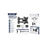 AŞIK STORE Hareketli TV Duvar Askı Aparatı 22-42 İnç 25 Kg Taşıma Kapasiteli 180° Döner VESA 75x75-200x200 +15°/-15° Eğimli Çift Kollu TV Askısı