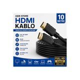 AŞIK STORE HDMI Kablo 10 Metre Full HD 1080P Yüksek Hızlı Görüntü ve Ses Aktarım Kablosu TV Monitör Projeksiyon PS5 Xbox