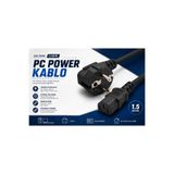 AŞIK STORE PC Power Kablo 1.5 Metre 3x0.75mm² Bilgisayar Güç Kablosu IEC C13 %100 Bakır İletken Monitör Yazıcı PSU Uyumlu