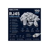 AŞIK STORE RJ45 Kablo Kılıfı 100 Adet Cat6 CAT5E Ethernet Boot Koruyucu Konnektör Kılıfı Esnek Pvc Gri