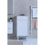 Asil 40 Cm Kirli Çamaşır Sepetli Banyo Dolabı 1 Çekmeceli Mutfak Çok Amaçlı Dolap 40X88x32,5 Cm