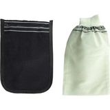 Asil Acar Home 2 Adet Kalın Siyah ve Beyaz Hamam Kesesi 25X17 cm