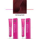 Asil Acar Home 2 Li Set Premium 5.66 Şarap Kızılı - Kalıcı Krem Saç Boyası 2 x 50 G Tüp