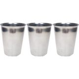 Asil Acar Home 3 Adet Paslanmaz Çelik Krom Bardak 9 x 7,5 x 5,5cm - Renkli