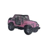 Asil Acar Home Aplike Ütü İle Yapışan Jeep pembe Arma 2,5x3 cm
