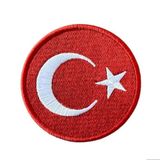 Asil Acar Home Aplike Ütü İle Yapışan Türk Bayrağı Yuvarlak Büyük Arma 5 cm