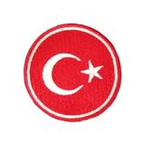 Asil Acar Home Aplike Ütü İle Yapışan Türk Bayrağı Yuvarlak Küçük Arma 3 cm