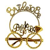 Asil Acar Home Bride To Be Taç ve Gözlük Seti Altın Renk