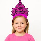 Asil Acar Home Fuşya Happy Birthday Doğum Günü Prenses Tacı