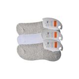 Asil Acar Home Gri ve Beyaz Erkek Babet Çorap 3 Çift - Standart - Çok Renkli