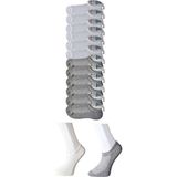 Asil Acar Home Gri ve Beyaz Erkek Görünmez Çorap 12 Çift - Standart - Çok Renkli