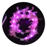 Asil Acar Home Led Işıklı RGB 3 Fonksiyonlu Otrişli Parti Tacı Pembe Renk