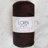 Asil Acar Home Loren Polyester Soft Macrame Koyu Kahverengi El Örgü İpi - LM034 - 34440