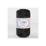 Asil Acar Home Loren Soft Star Makrome İpi Gümüş Simli Siyah RM10