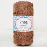Asil Acar Home Loren Soft Star Makrome İpi Sarı Simli Kahverengi