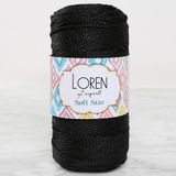 Asil Acar Home Loren Soft Star Makrome İpi Siyah Simli Siyah RM10