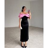 Asil Acar Home Pembe Önü Fiyonklu Elbise