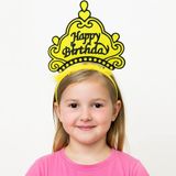 Asil Acar Home Sarı Happy Birthday Doğum Günü Prenses Tacı