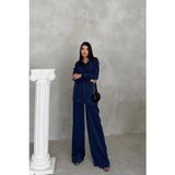 Asil Acar Home SİMLİ KUMAŞ SALAŞ PANTOLON - GÖMLEK TAKIM - Lacivert