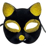 Asil Acar Home Siyah Renk Gold Simli Kedi Maskesi