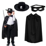 Asil Acar Home Zorro Pelerin Şapkası ve Maske Seti Çocuk Boy