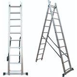Asil Alüminyum 2 Parçalı Endüstriyel Merdiven 2x6 / 2x7 / 2x8 / 2x9 Basamak | EN131 - 2x6 Basamak