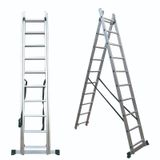 Asil Alüminyum 2 Parçalı Endüstriyel Merdiven Çok Amaçlı 2x6 / 2x7 / 2x8 / 2x9 Basamak En131 Sertifikalı 2x7 Basamak