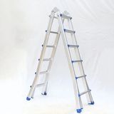 Asil Alüminyum 623 cm Mini Dev Katlanır Uzayan Merdiven (A & I Tipi) | Ev Inşaat Depo Merdiveni - Gri
